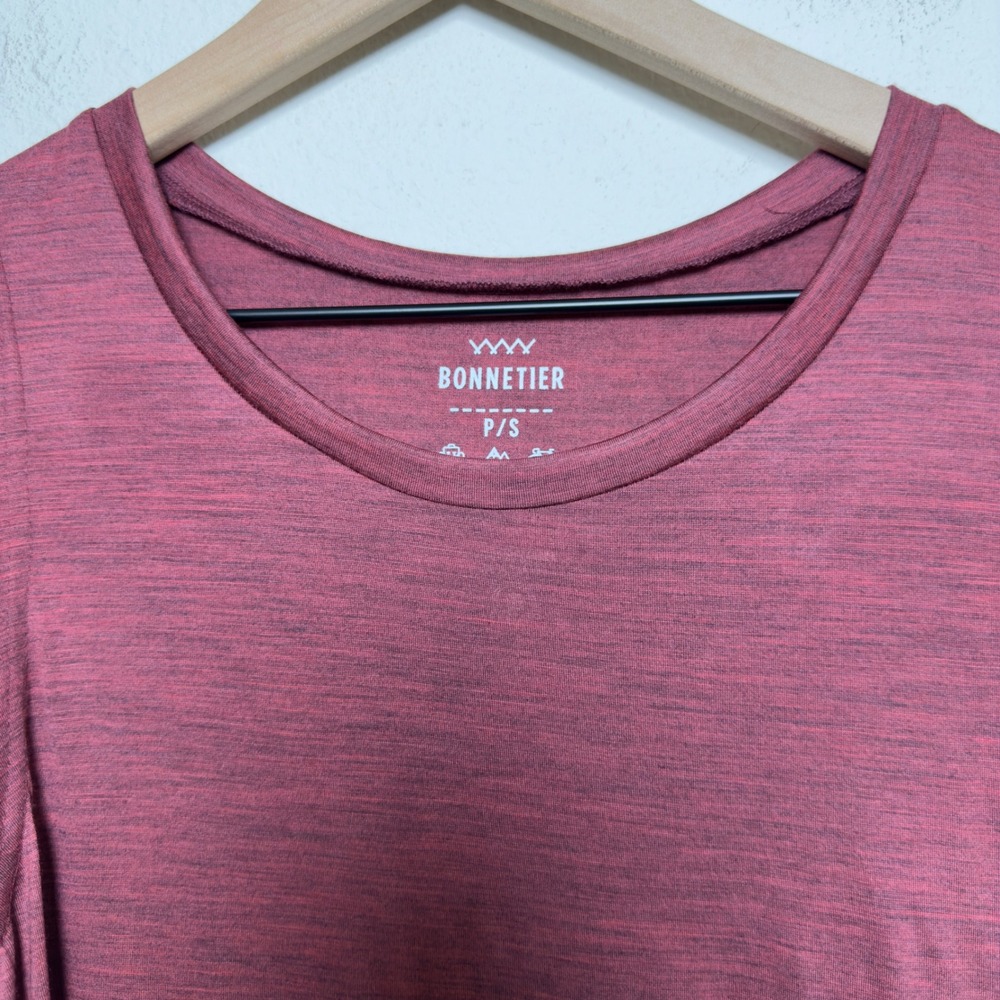 Bonnetier Womens 100% Merino Wool Dress Small Burgundy Sleeveless Pockets Mini - Picture 5 of 8